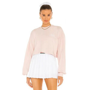 Revolve Tennis Club Cropped Sweatshirt Vintage Pink Size M